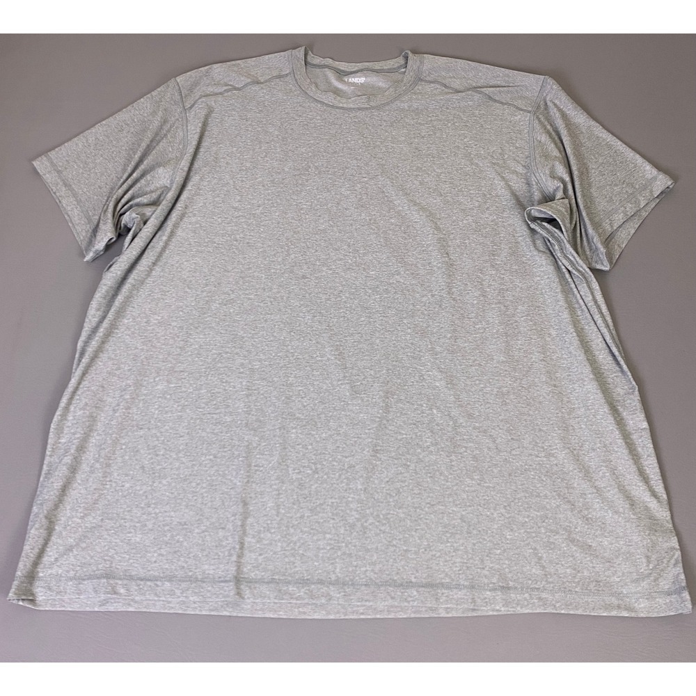 Lands End‎ T-Shirt Men's 4XL/T Gray Heathered Performance Short Sleeve Crew Neck